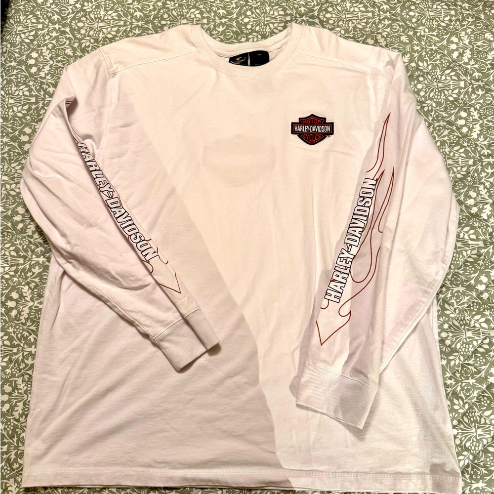 Harley-Davidson White Long Sleeve Tee with Logo
